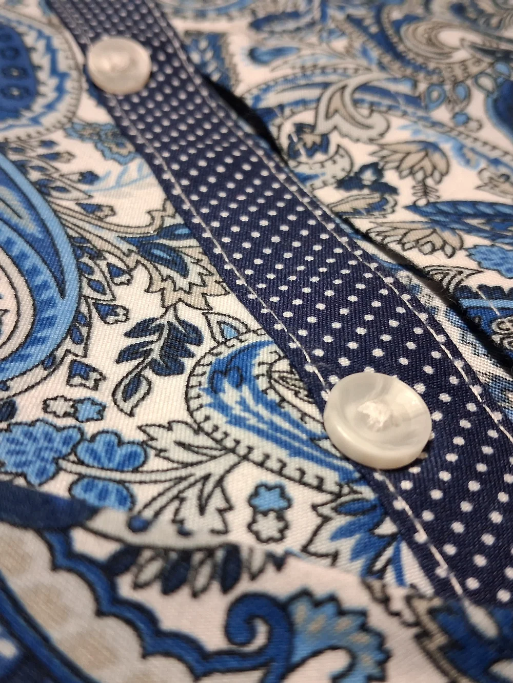 E&Z Blue Paisley Long-Sleeve Dress Shirt - Picture 4 of 5